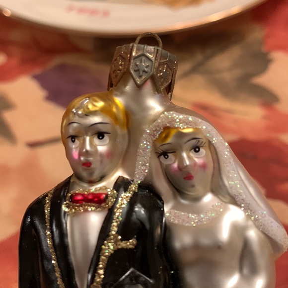 Our First Christmas, handcrafted and painted glass ornament, vintage. EUC - Picture 6 of 14